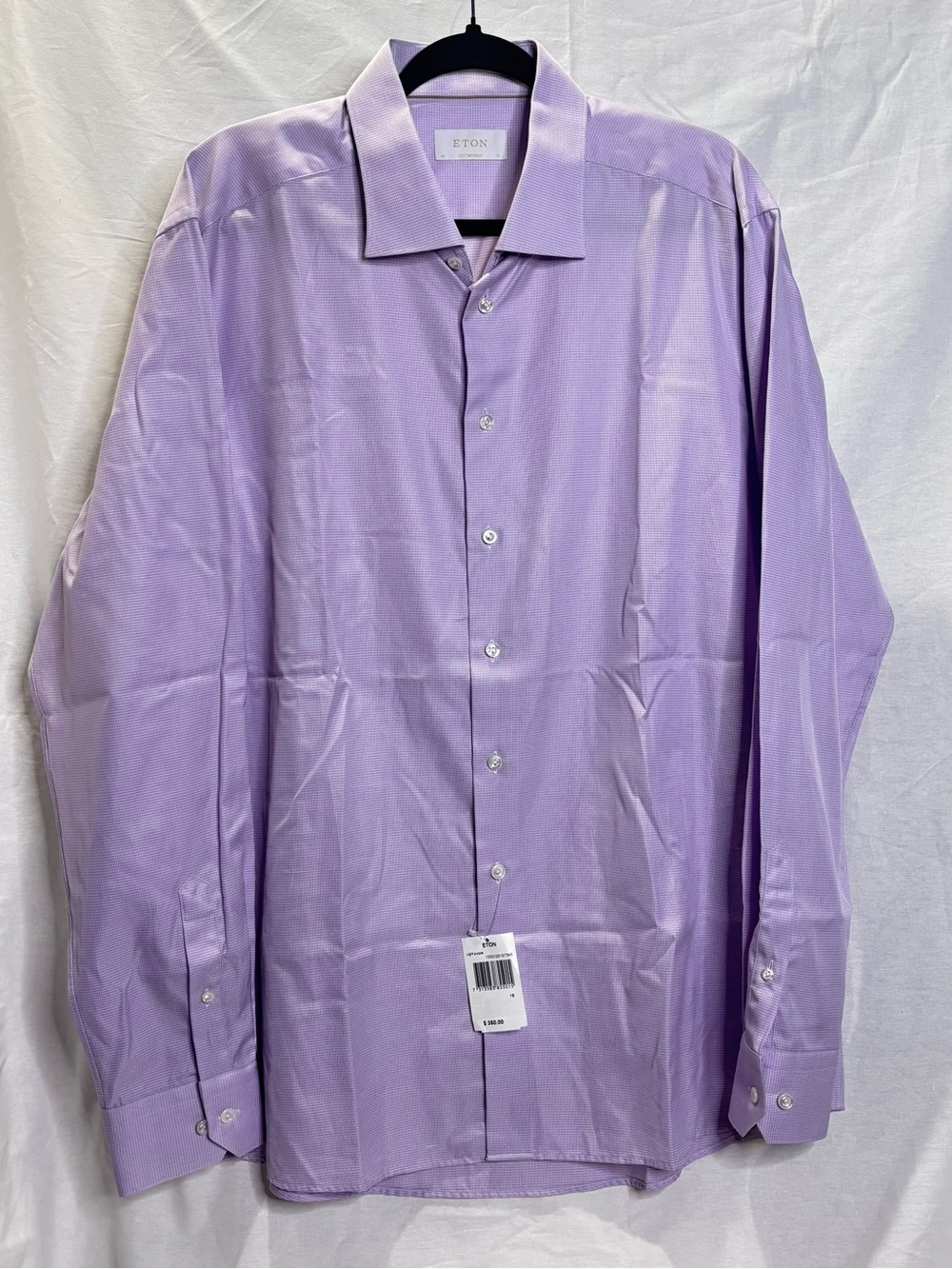 Eton Men's Lavender Contemporary Fit Dress Shirt Sz 46 18